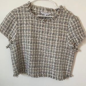 Cropped Short Sleeve Sweater